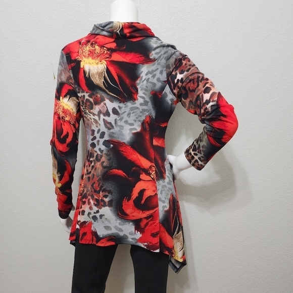 Boston Proper Hankerchief Hem Print Tunic Size M - Picture 7 of 13